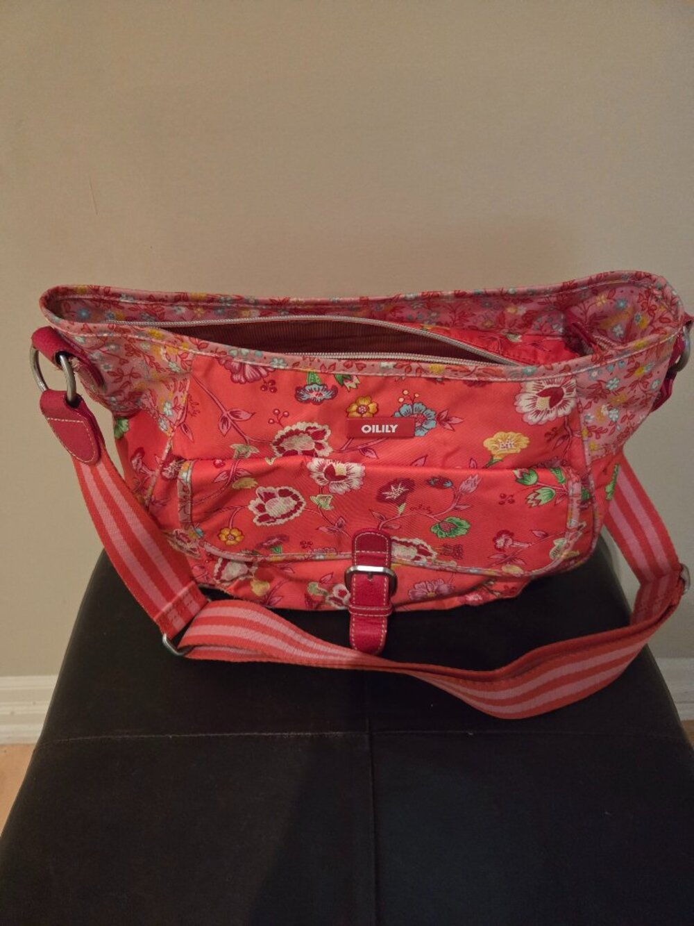 Oilily Cross Body Bag with Front Buckle Closure